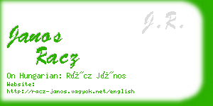 janos racz business card